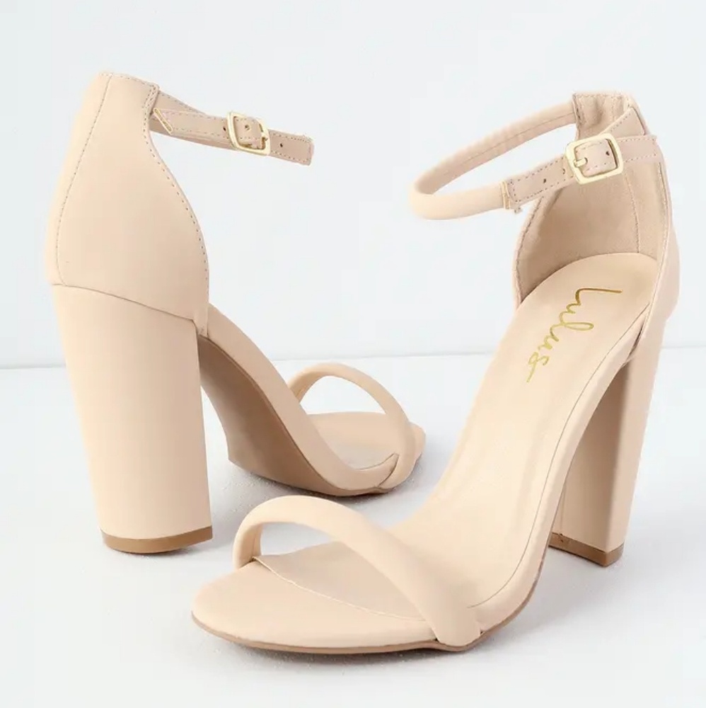 Chopin Nude Nubuck Ankle Strap Heels